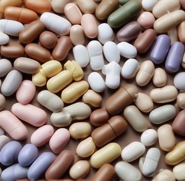 a woman is holding a container of hair products