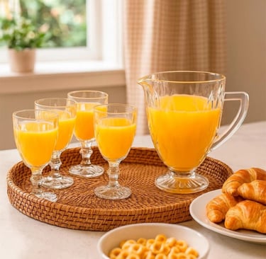 ogo de Jarra Diamante 1,2L + 4 Taças Cristal Ecológico 330ml Transparente - Bela Flor