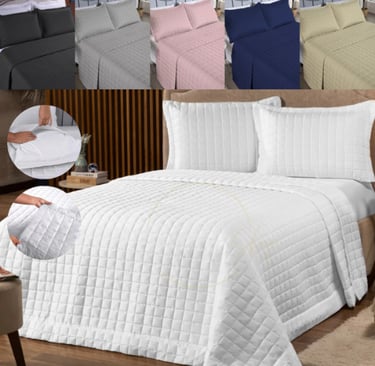 Cobre Leito Casal e Queen 3 Peças Dupla Face Toque Aveludado Matelado 400 Fios Com Porta Travesseiro