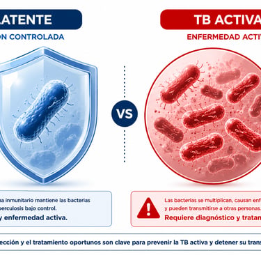 comparativa entre tuberculosis latente y tuberculosis activa