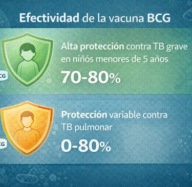 Diagrama de efectividad de la vacuna BCG en niños versus adultos