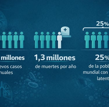 Gráfico estadístico de casos globales de tuberculosis 2024-2026