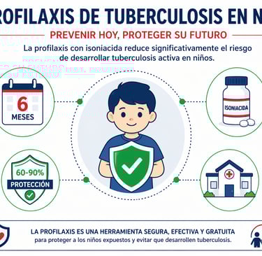 Infografía sobre quimioprofilaxis contra tuberculosis en niiños