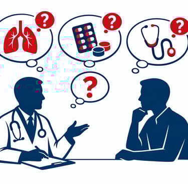 Médico respondiendo preguntas frecuentes sobre tuberculosis a paciente en consulta