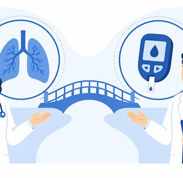 Ilustración del manejo coordinado entre especialistas para tuberculosis y diabetes