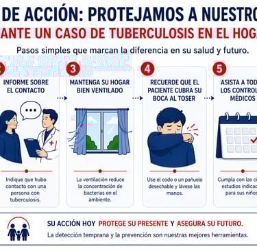 Plan de acción en 6 pasos para proteger a niños menores de 5 años cuando hay tuberculosis