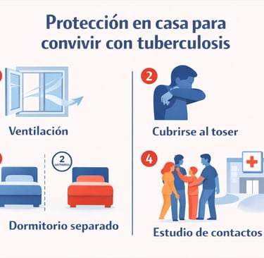 Medidas prácticas de protección en el hogar para convivientes de pacientes con tuberculosis activa