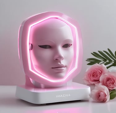 Close-up of a digital skin analyzer device displaying results on a sleek touchscreen.