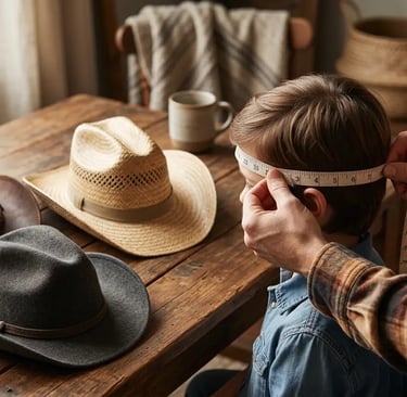 parent_mesurant_le_tour_de_taate_daun_enfant_avec_plusieurs_chapeaux_cowboy_enfant_sur_la_table