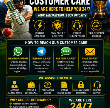 Betbhai999 Customer care