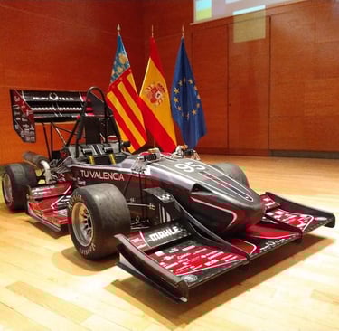 FSUPV formula student car in 2019 in which Luis Valdes participated at development and manufacturing