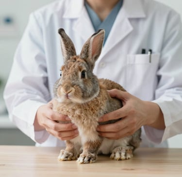Veterinarian gently examining a colorful exotic bird in a bright clinic room