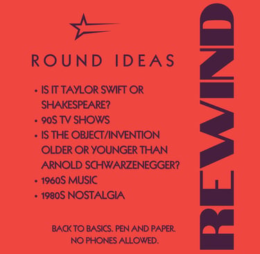 Quiz round ideas.