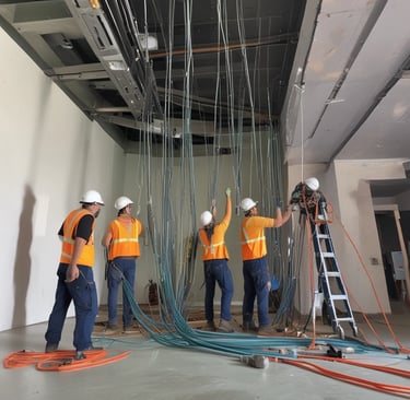 A well-maintained office rental space featuring contemporary design and comfortable workstations.