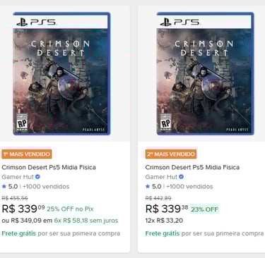 Preço do Jogo Crimson Desert Mídia Física no Mercado Livre