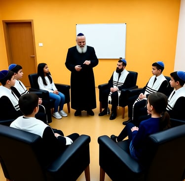 Nesher youth entering their first Torah class