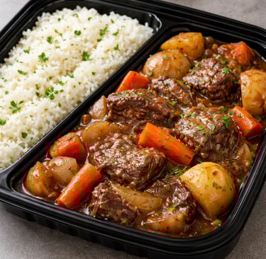 Slow Cooked Pot Roast, White Rice