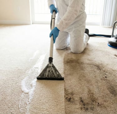 Técnico lavando alfombra en Ibagué con máquina profesional