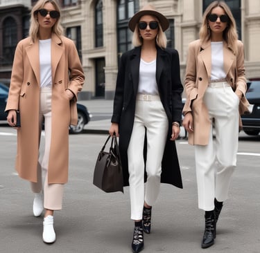 A woman in a classic cream sweater and midi skirt, captured in a natural pose that blends Jacquemus and Dior styles.