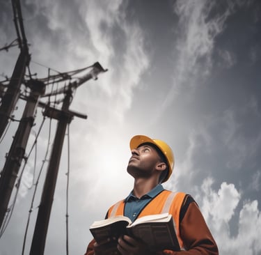An open notebook with handwritten sermon notes alongside one of Topher's published works.