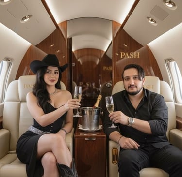 Pasha Rana CEO PASH CLUB LLC in private jet