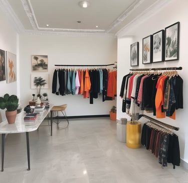 A stylish display of eco-friendly skincare products with minimalist packaging