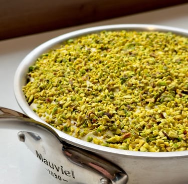 Tiramisu pistache sautoir Mauviel 