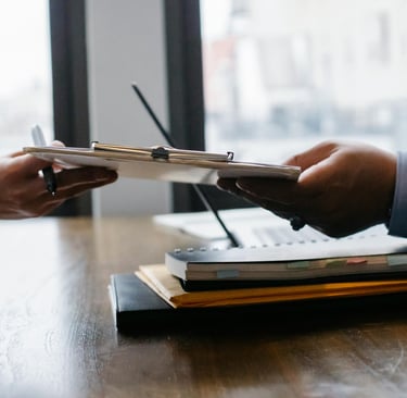 Contrat de coaching culinaire remis au client