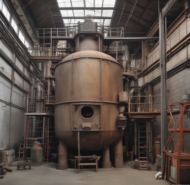 Photo of a woman engineer inspecting furnace lining materials at a factory