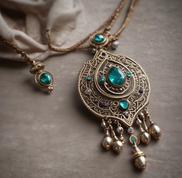 Close-up of a master artisan delicately wire-wrapping a vibrant gemstone under warm atelier lighting.