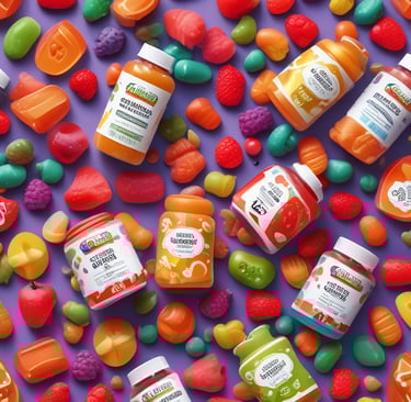 A vibrant assortment of women's health vitamins and supplements arranged on a soft pastel background.