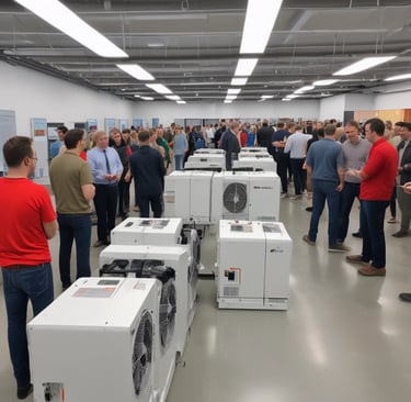 Technician performing maintenance on a wall-mounted minisplit system.