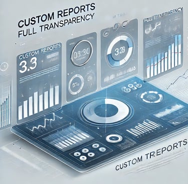 a tablet with a tablet displaying a customiza business dashboard