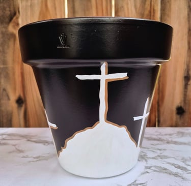 Three Crosses On Calvary 6" Pot