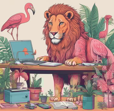 A calm office desk with legal books, a laptop, and a plant reflecting a professional yet warm workspace.