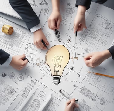 Image of a diverse team brainstorming innovative ideas