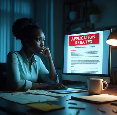 Professional workspace at night representing the career preparation gap.