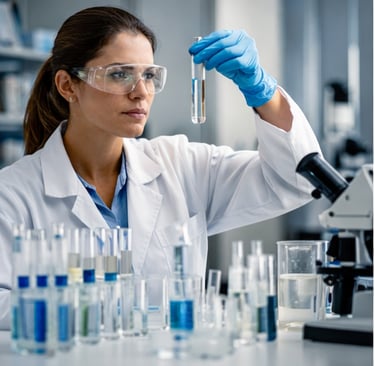 Teste de qualidade da água de poço artesiano