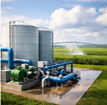 Sistema industrial de uso de água subterrânea