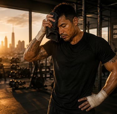 Man deep in thought after workout