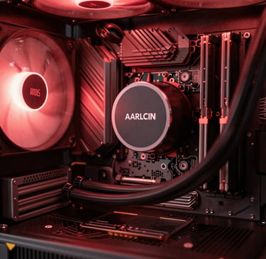 Close-up of a sleek CPU chip glowing softly against a dark background.