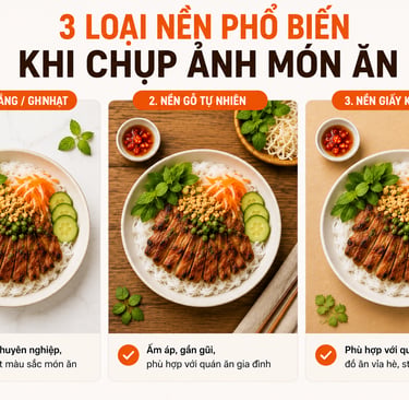 cách chọn nền chụp ảnh đồ ăn grabfood shopeefood