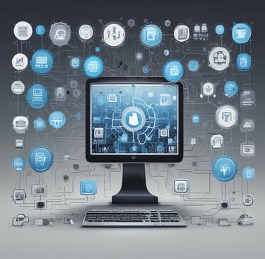 Abstract representation of machine communication systems with interconnected glowing nodes and data streams.