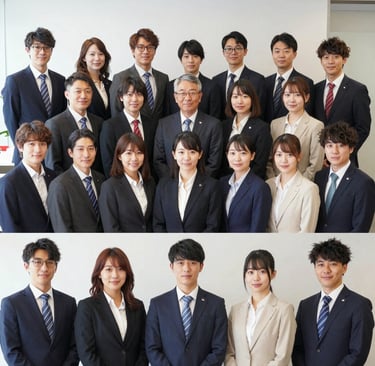 Group photo of the company’s executive team gathered around a conference table.