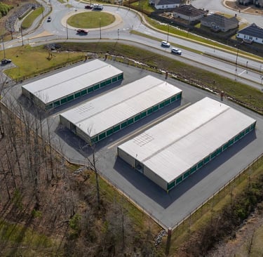 Aerial view of Alcoa Road Storage Too @ corner of Alcoa Road and Sleepy Village Road