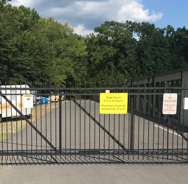 One of the gates at Alcoa Road Storage