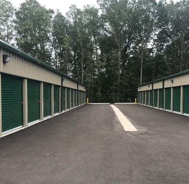 Some of the drive up units available at Alcoa Road Storage Too