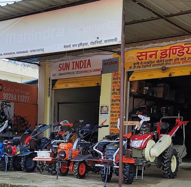 THIS IS THE PHOTO OF OUR SHOP WITH POWER TILLER AND WEEDER IN FRONT OF OUR SHOP