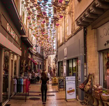 Historic street in Avignon old town, Provence