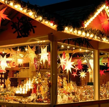 Traditional Christmas market stall in Provence
